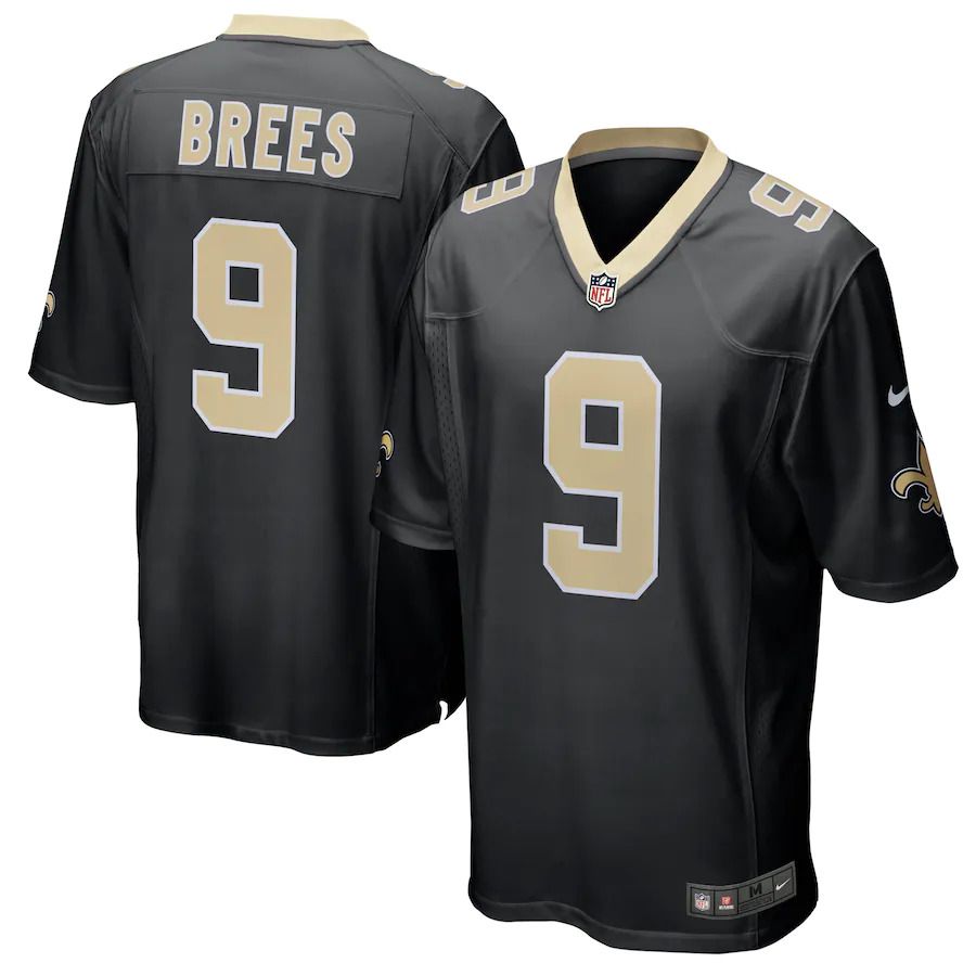 Men New Orleans Saints #9 Drew Brees Nike Black Team Color Game NFL Jersey->new orleans saints->NFL Jersey